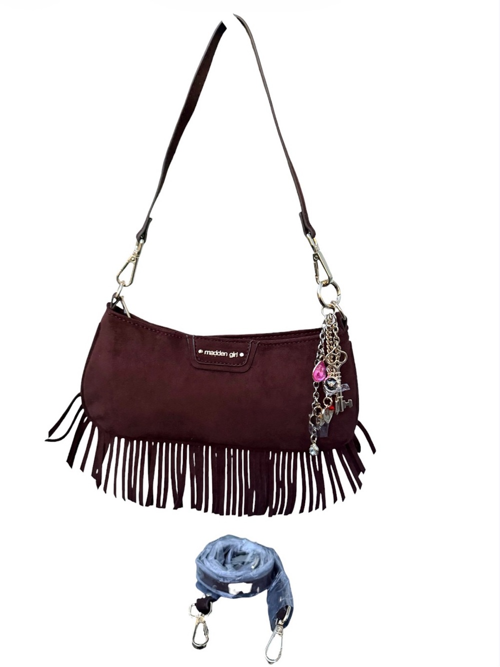 ✨SOLD✨Madden Girl Brown Suede Fringe Shoulder Bag - Picture 5 of 6
